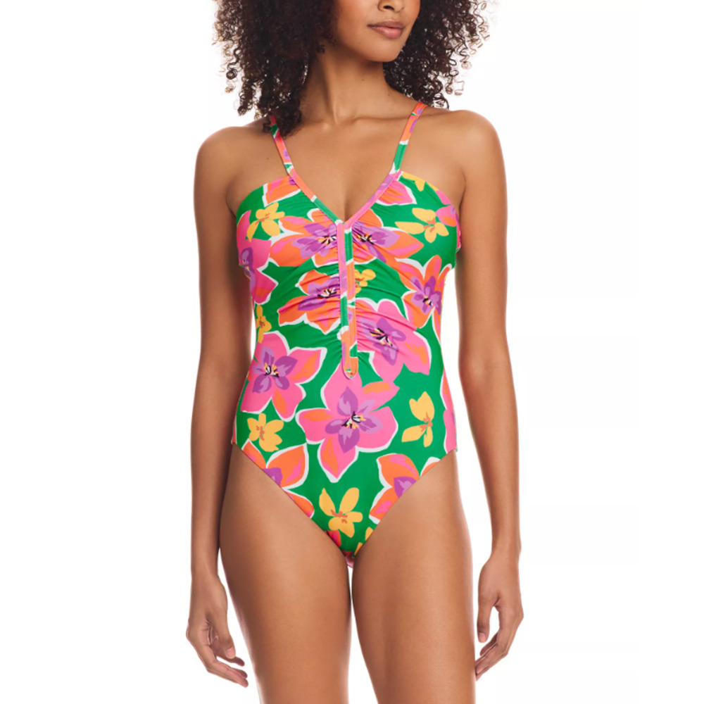 Sanctuary Women's Shirred-Front One-Piece Swimsuit Multicolor Size S 16236